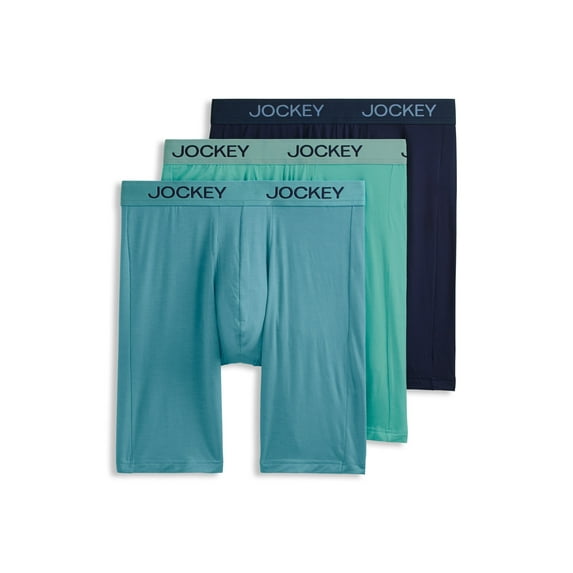 Jockey Men's Chafe Proof Pouch Ultra Soft Modal 8.5" Long Leg Boxer Brief - 3 Pack