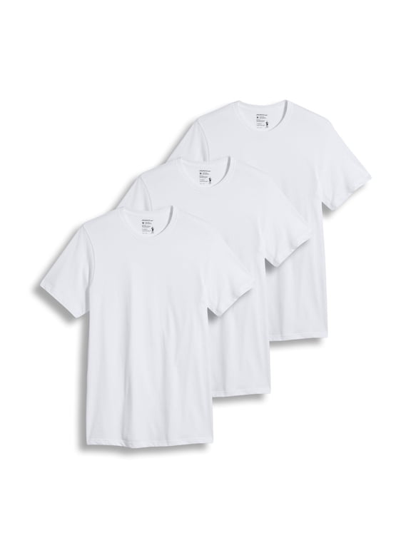 Men's 100% Cotton Classic Crew Neck Undershirt - 3 Pack