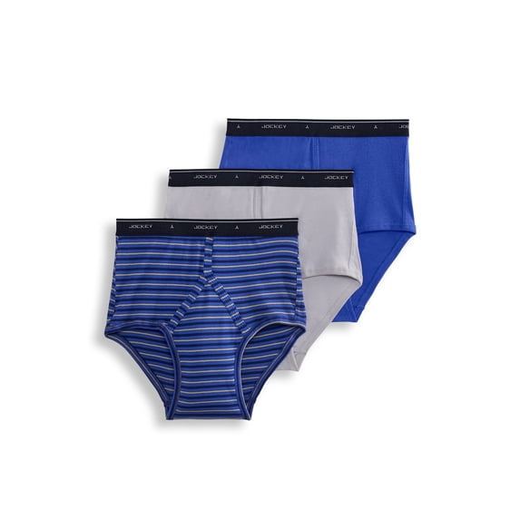 Jockey Men's 100% Cotton Classic Full Rise Brief - 3 Pack