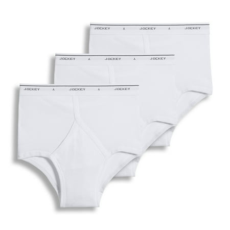 Jockey Men's 100% Cotton Classic Full Rise Brief - 3 Pack