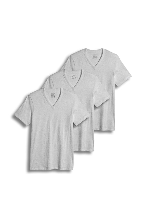 Men's 100% Cotton Classic V-Neck Undershirt - 3 Pack