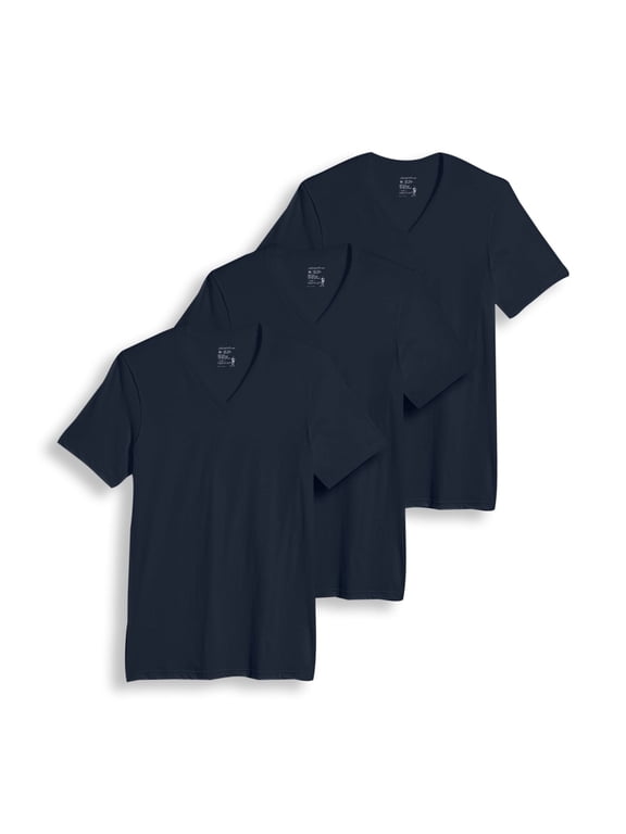 Men's 100% Cotton Classic V-Neck Undershirt - 3 Pack