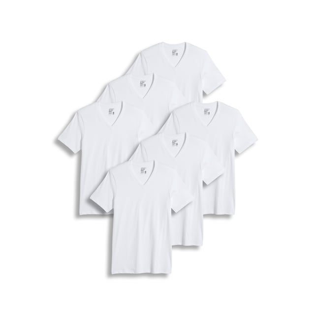 Jockey Men's 100% Cotton Classic V-Neck Undershirt - 6 Pack