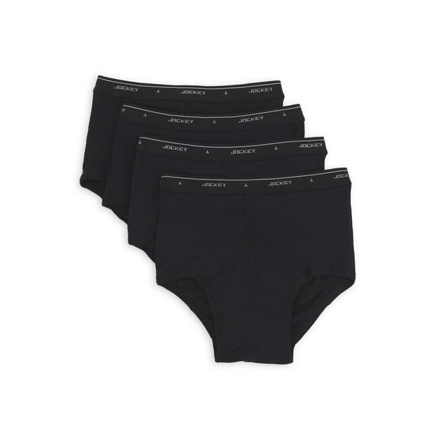 Jockey Men's Cotton FullRise Brief 4Pack Black 38