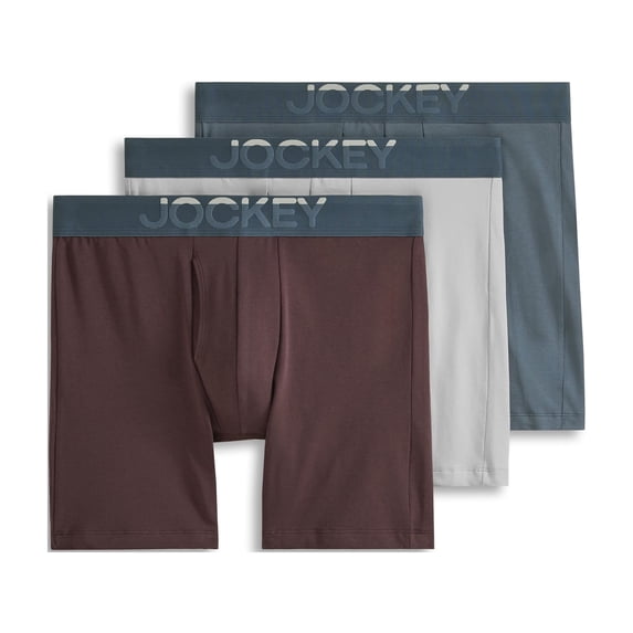Jockey Men's Cotton Stretch 6" Boxer Brief - 3 Pack
