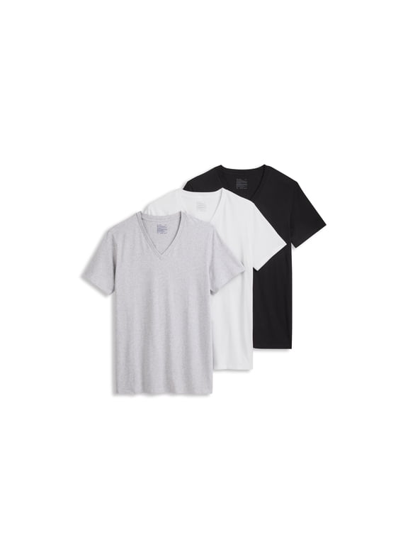 Men's Cotton Stretch Deep V-Neck Undershirt - 3 Pack