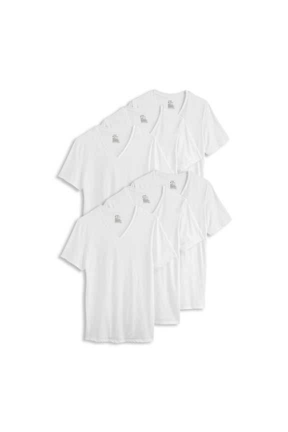 Men's Cotton Stretch V-Neck Undershirt - 6 Pack