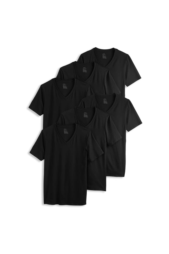 Men's Cotton Stretch V-Neck Undershirt - 6 Pack