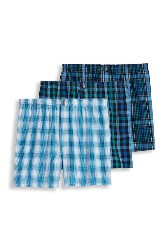 Men's Jockey® 3-Pack Classics Full Cut 5" Woven Boxer Color: Blue Assorted Size: M