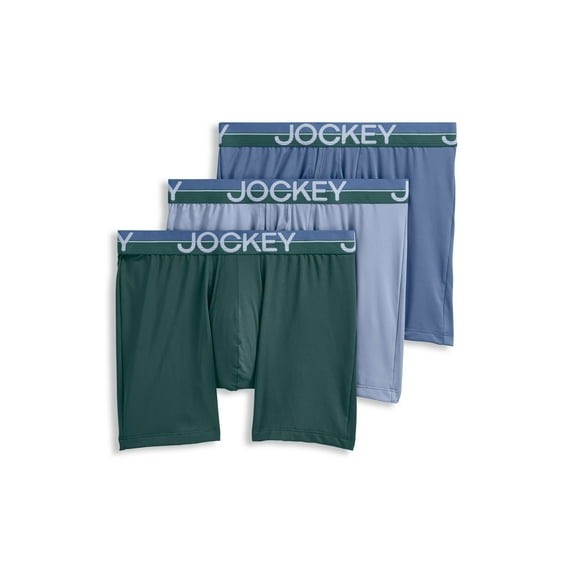 Jockey Men's Infinite Cool Microfiber Stretch 6" Boxer Brief - 3 Pack