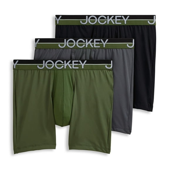 Jockey Men's Infinite Cool Microfiber Stretch 6" Boxer Brief - 3 Pack