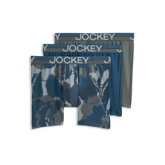Jockey Men's Infinite Cool Microfiber Stretch 6" Boxer Brief - 3 Pack