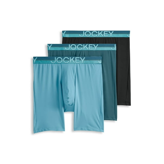 Jockey Men's Infinite Cool Microfiber Stretch 8" Long Leg Boxer Brief - 3 Pack