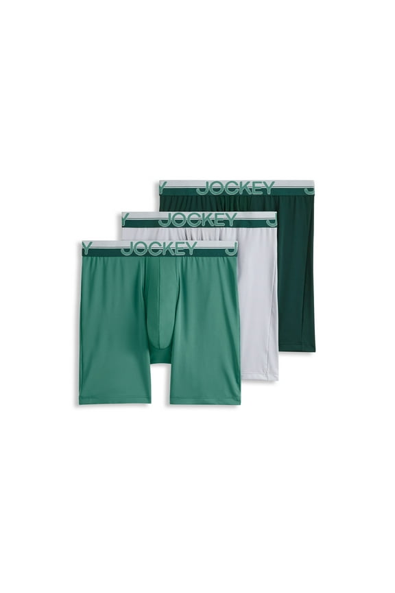 Men's Infinite Cool Microfiber Stretch 8" Long Leg Boxer Brief - 3 Pack