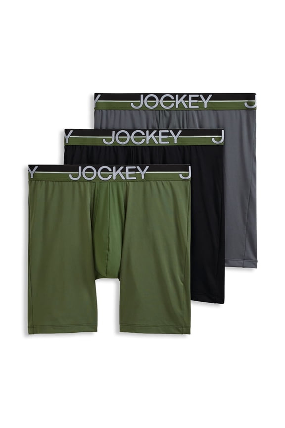 Men's Infinite Cool Microfiber Stretch 8" Long Leg Boxer Brief - 3 Pack