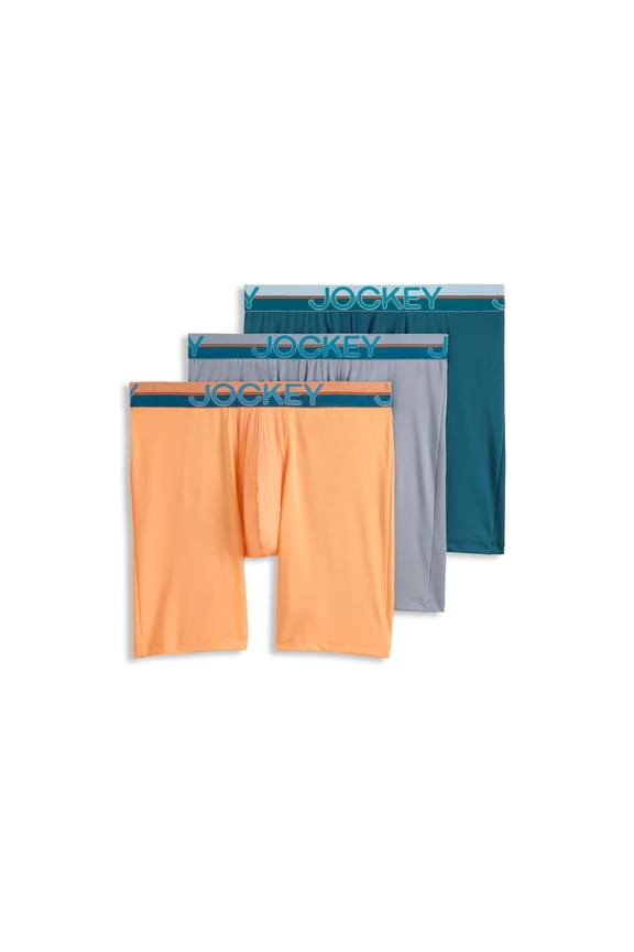 Men's Infinite Cool Microfiber Stretch 8" Long Leg Boxer Brief - 3 Pack