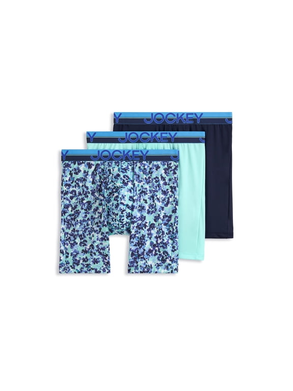 Men's Infinite Cool Microfiber Stretch 8" Long Leg Boxer Brief - 3 Pack