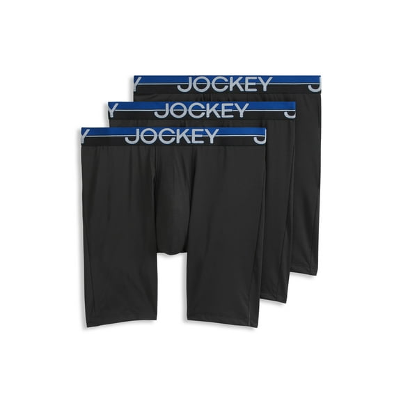 Jockey Men's Infinite Cool Microfiber Stretch 8" Long Leg Boxer Brief - 3 Pack
