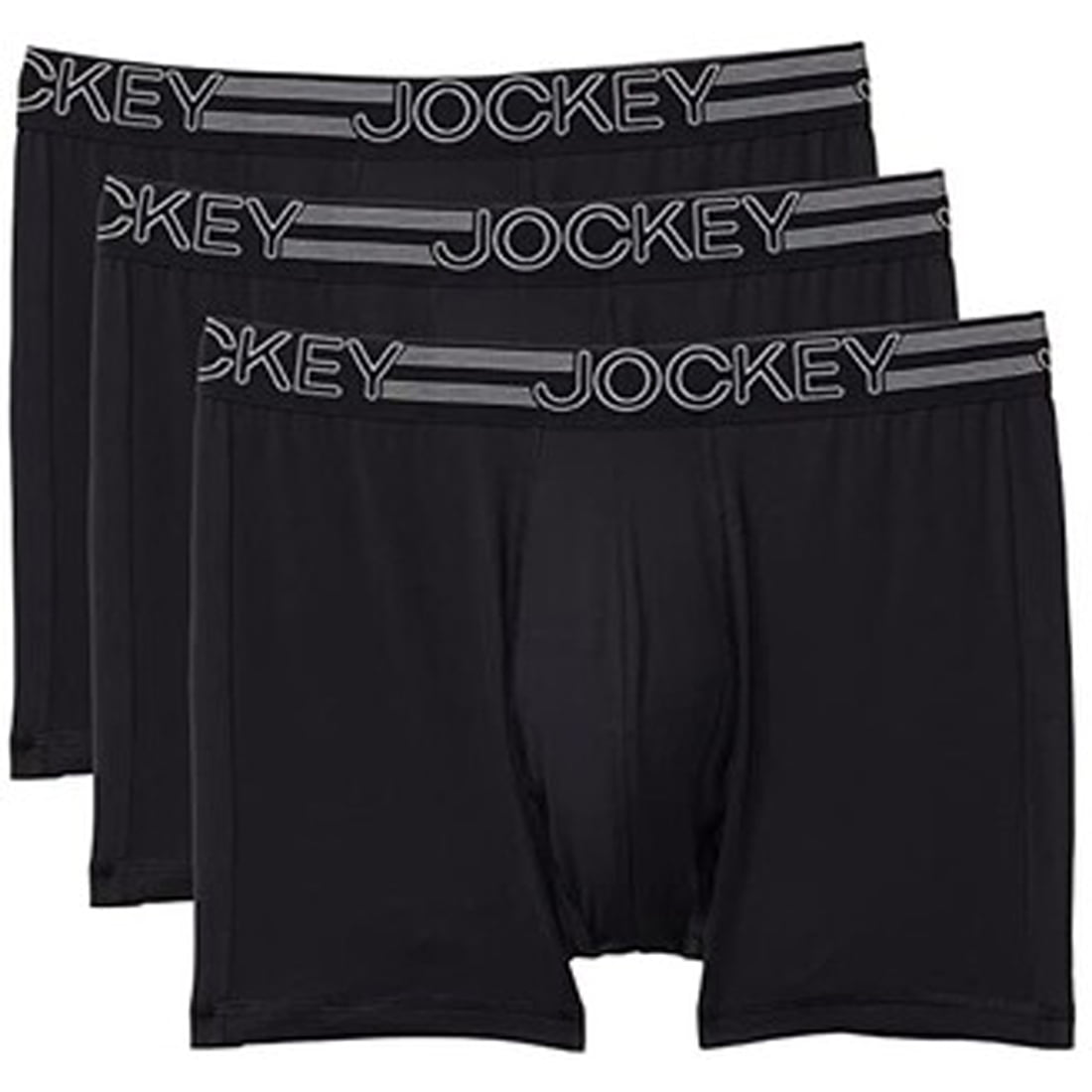 Jockey Men's Jockey� 4-Pack Active Stretch  Boxer Briefs, Black, Medium