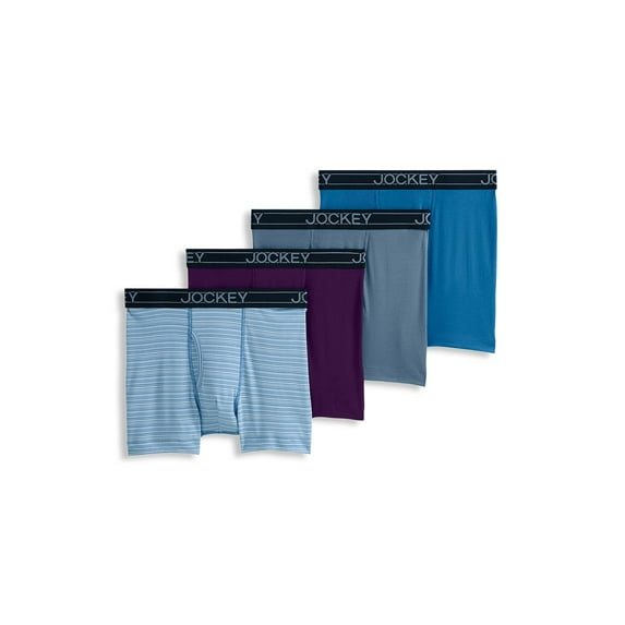 Jockey Men's Lightweight Cotton Blend 5" Boxer Brief - 4 Pack