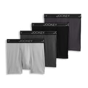 Jockey Mens Lightweight Cotton Blend 5" Boxer Brief - 4 Pack