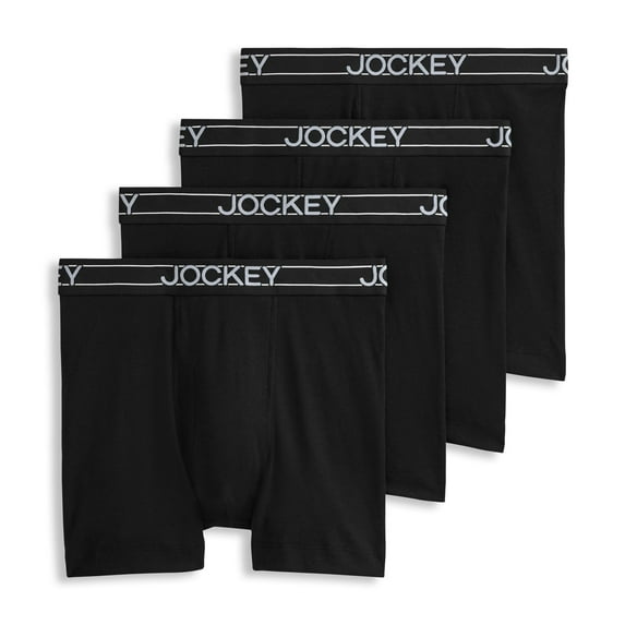 Jockey Men's Lightweight Cotton Blend 5" Boxer Brief - 4 Pack
