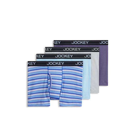 Jockey Men's Lightweight Cotton Blend 5" Boxer Brief - 4 Pack
