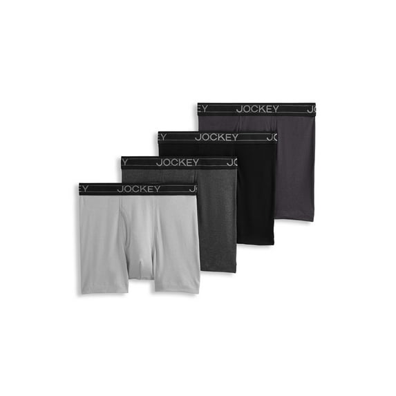 Jockey Men's Lightweight Cotton Blend 5" Boxer Brief - 4 Pack
