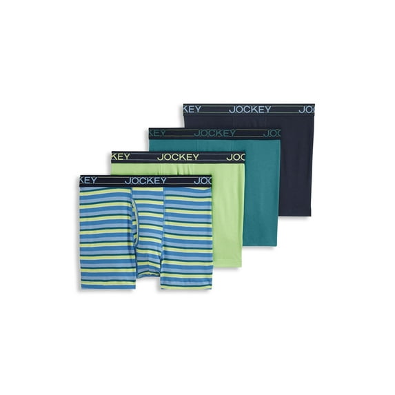 Jockey Men's Lightweight Cotton Blend 5" Boxer Brief - 4 Pack