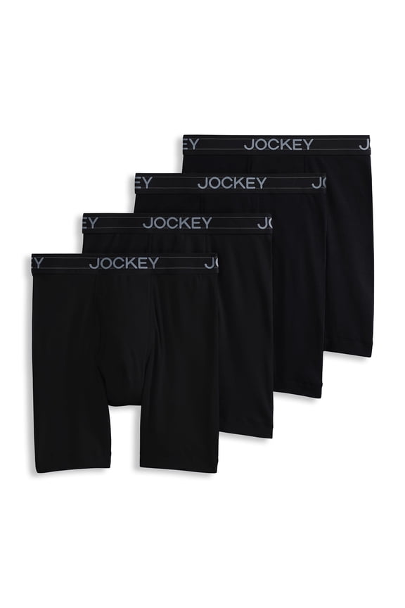 Men's Lightweight Cotton Blend 7" Long Leg Boxer Brief - 4 Pack