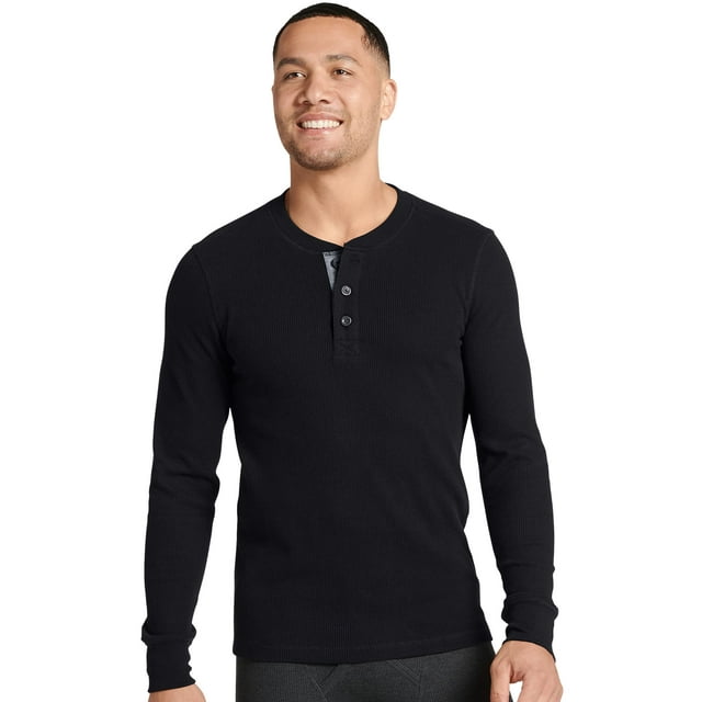 Jockey Men's Long Sleeve Waffle Henley