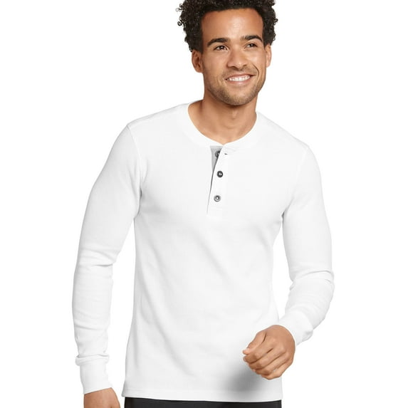 Jockey Men's Long Sleeve Waffle Henley
