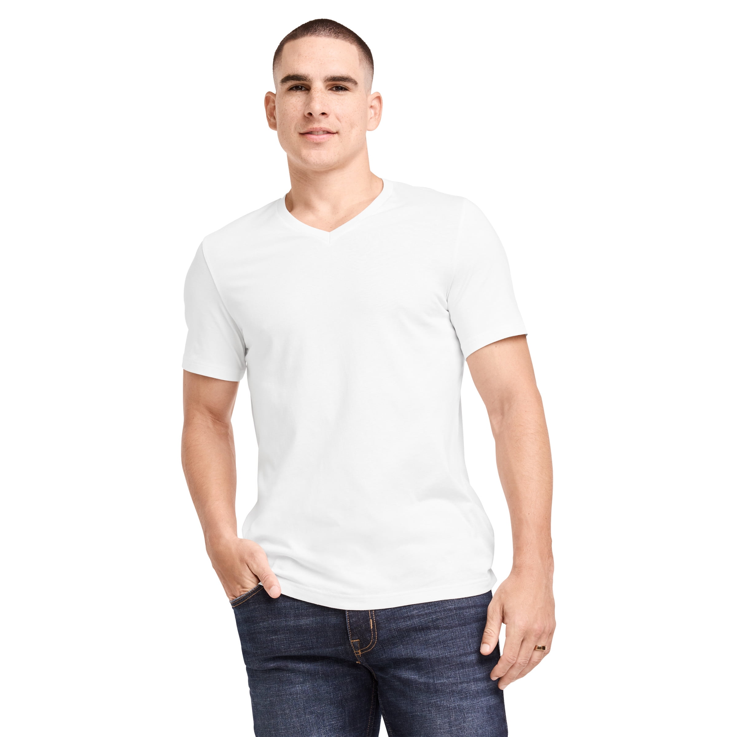 Jockey Men's Made2Fit V-Neck T-Shirt - Dual Fabric Fitted Casual Tee - View #6
