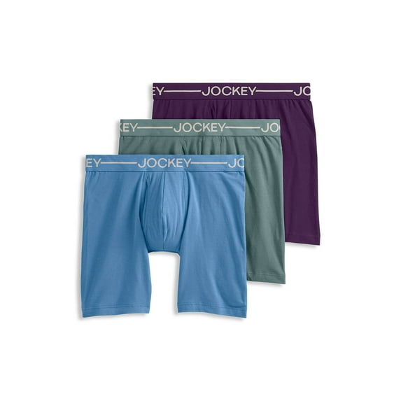 Jockey Men's Organic Cotton Stretch 6.5" Boxer Brief - 3 Pack