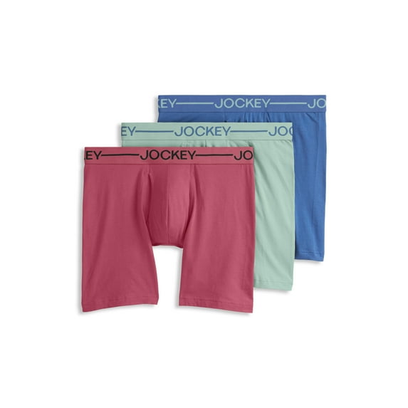 Jockey Men's Organic Cotton Stretch 6.5" Boxer Brief - 3 Pack