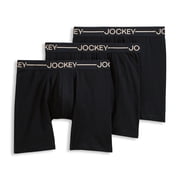 Jockey Mens Organic Cotton Stretch 6.5" Boxer Brief - 3 Pack
