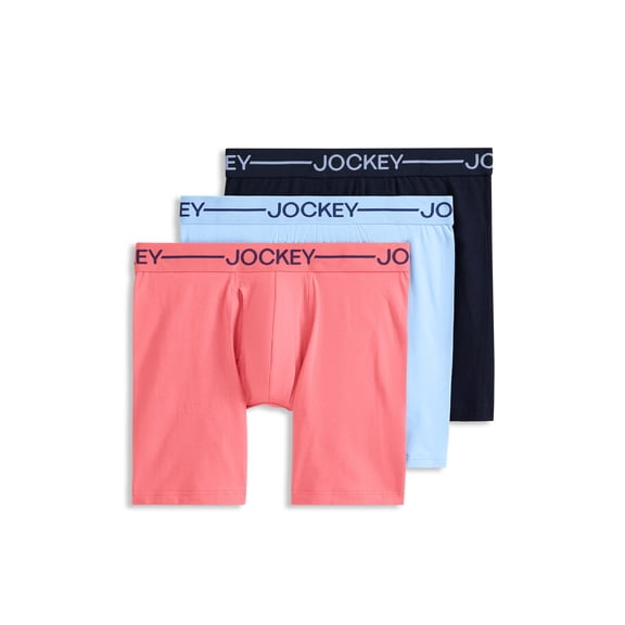 Jockey Men's Organic Cotton Stretch 6.5" Boxer Brief - 3 Pack