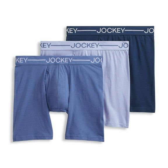 Jockey Men's Organic Cotton Stretch 6.5" Boxer Brief - 3 Pack
