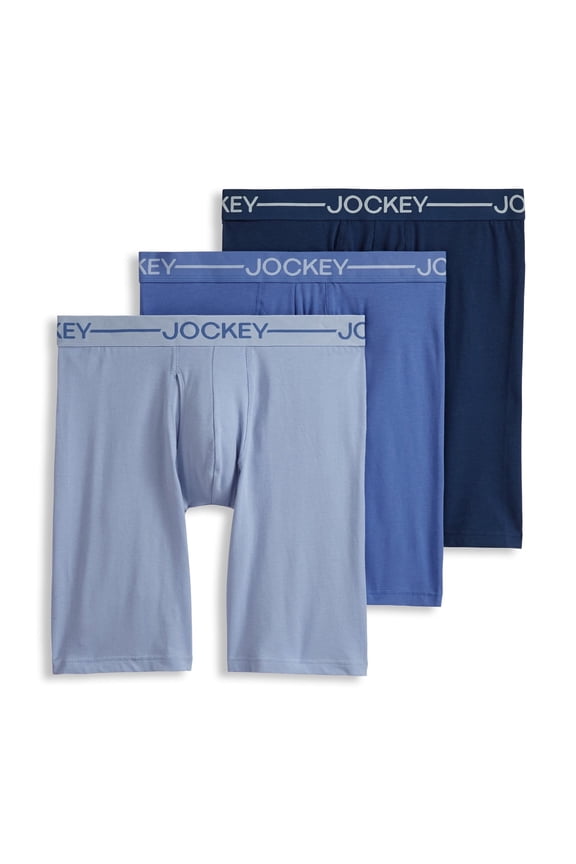 Men's Organic Cotton Stretch 9.5" Long Leg Boxer Brief - 3 Pack