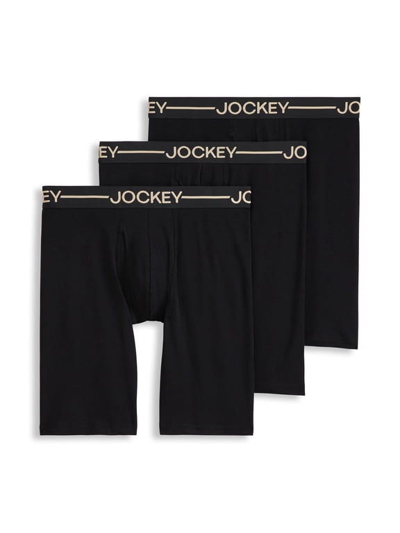 Men's Organic Cotton Stretch 9.5" Long Leg Boxer Brief - 3 Pack