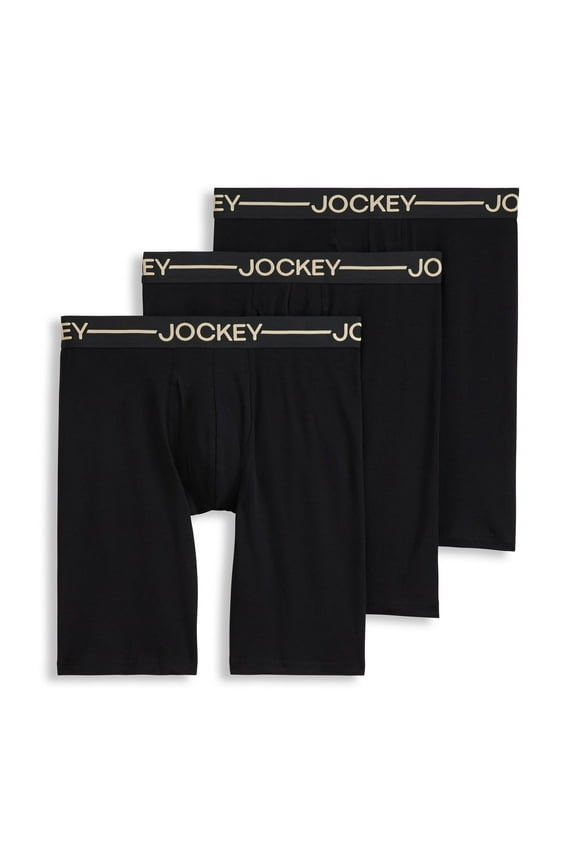 Men's Organic Cotton Stretch 9.5" Long Leg Boxer Brief - 3 Pack