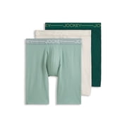 Jockey Mens Organic Cotton Stretch 9.5" Long Leg Boxer Brief - 3 Pack