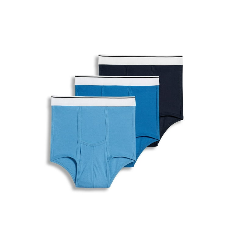 Jockey Men's Underwear Pouch Brief - 3 Pack, just blue, 2XL at
