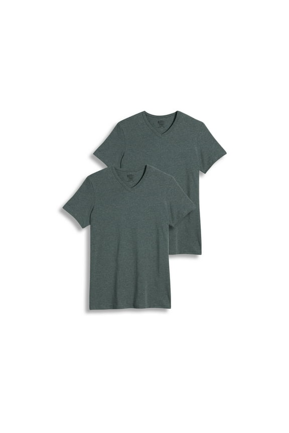 Men's Slim Fit Cotton Stretch V-Neck Undershirt - 2 Pack