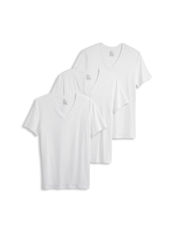Men's Smooth Fit Cotton Stretch V-Neck Undershirt - 3 Pack