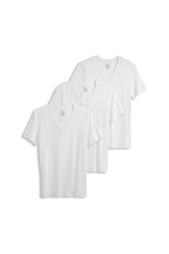 Men's Smooth Fit Cotton Stretch V-Neck Undershirt - 3 Pack