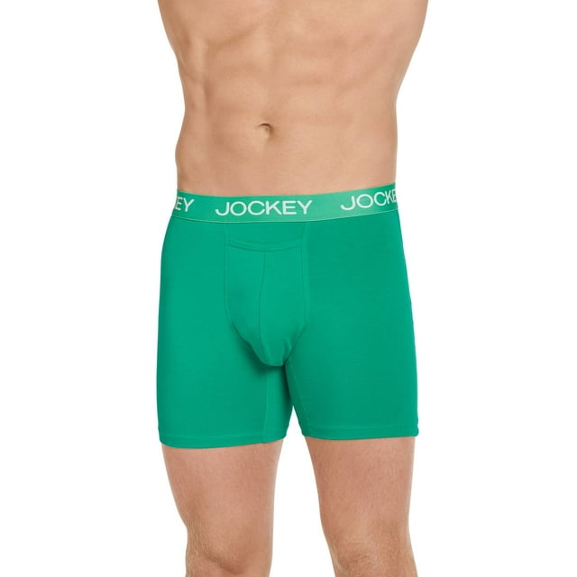 Jockey Men's Sport Silver Cotton Stretch 6" Boxer Brief