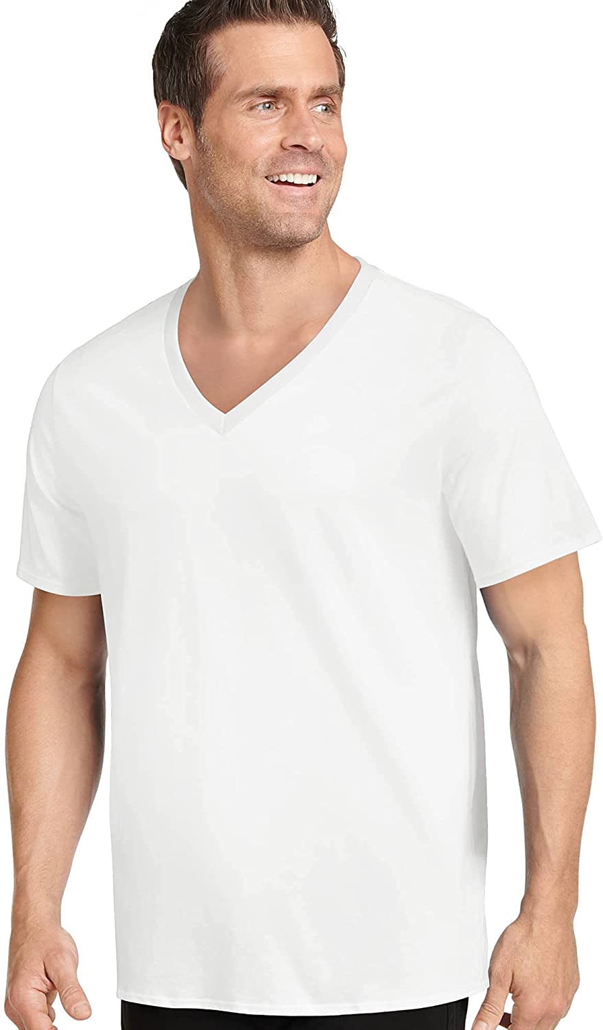 Jockey Men's TShirts Staycool VNeck TShirt 3 Pack, White, XL