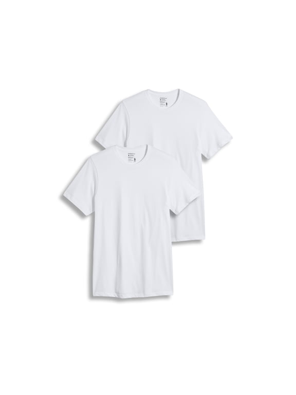 Men's Tall Man 100% Cotton Classic Crew Neck Undershirt - 2 Pack