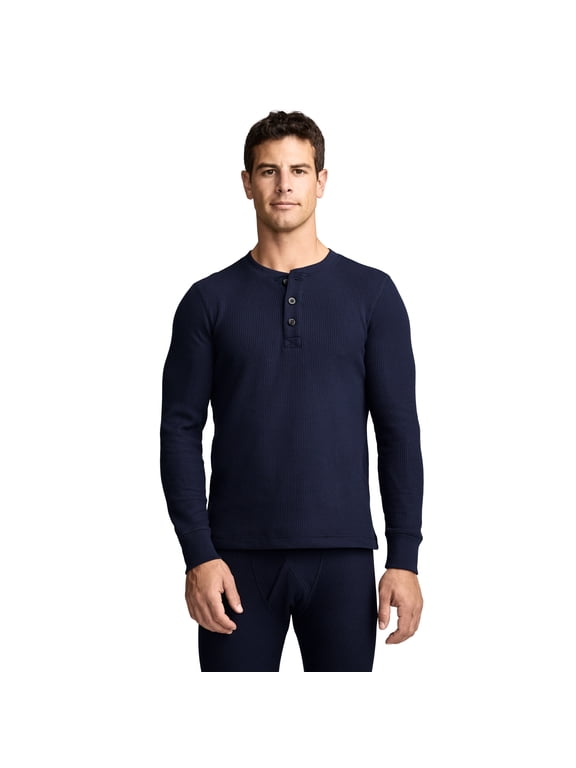 Men's Tall Man Long Sleeve Waffle Henley